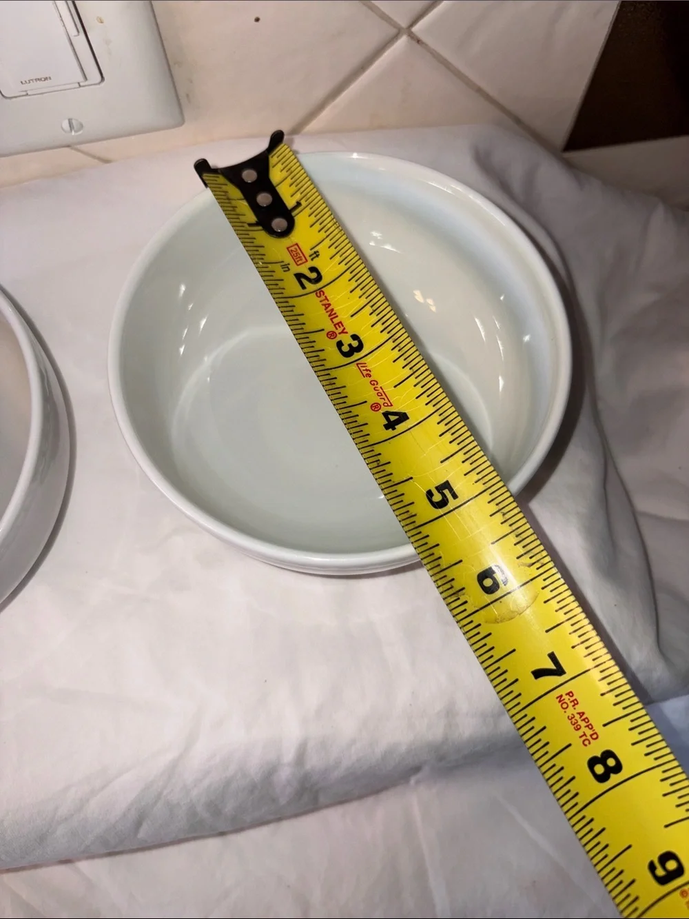 Like new Apilco beaded hemstitch Bowl Porcelain Dinnerware White set of 2 France